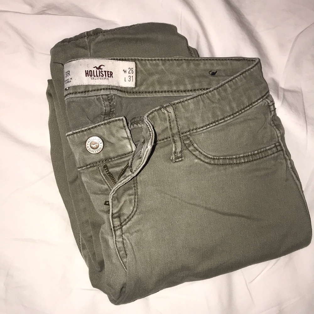 Hollister Army Green Skinny Jeans